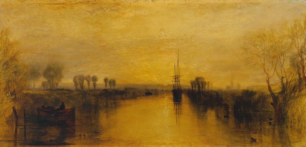 Chichester Canal c.1829 Joseph Mallord William Turner 1775-1851 Accepted by HM Government in lieu of tax and allocated to the Tate Gallery 1984. In situ at Petworth House http://www.tate.org.uk/art/work/T03885